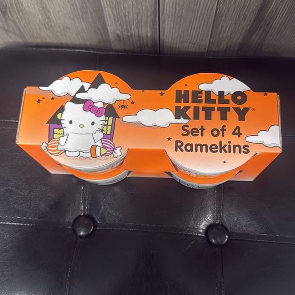 New Hello Kitty Halloween Skeleton Set Of 4 Round Ramekins In Unopened Package - Picture 7 of 8